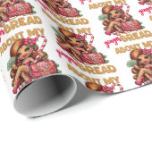 Gingerbread Diva Grappig Urban Christmas Cadeaupapier (Rol Hoek)