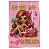 Gingerbread Diva Grappig Urban Christmas Medium Cadeauzakje (Achterkant)