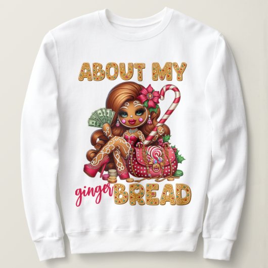 Gingerbread Diva Grappig Urban Christmas Trui (Design voorkant)