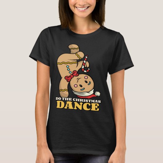 gingerbread do the xmas dance cute t-shirt (Voorkant)