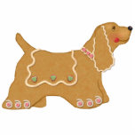 Gingerbread Dog Ornament Fotobeeldje Ornament<br><div class="desc">Heerlijke Spaniel peperkoek hond heeft golvende icing en snoep accenten. Een uniek en schattig vakantie ornament voor uw kerstboom of huis</div>