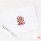 Gingerbread Doll\PinK\ Ronde Sticker (Envelop)
