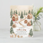 Gingerbread Dorp Cookie Ruilhandel Kaart (Staand voorkant)