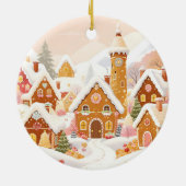 Gingerbread Dorpsornament Keramisch Ornament (Achterkant)
