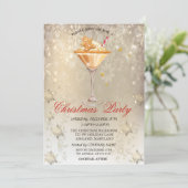 Gingerbread Drink Snowflakes Gold Party Kaart (Staand voorkant)