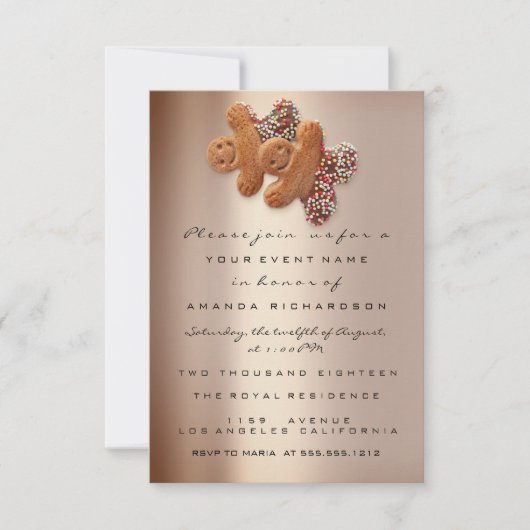 Gingerbread Drips Rose Gold Kerstavond Kaart (Voorkant)