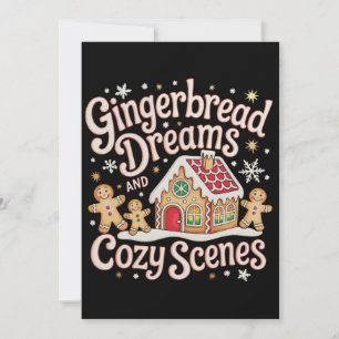 Gingerbread Dromen en Gezellige Scènes Kerstmis Feestdagenkaart