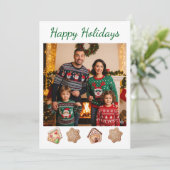 Gingerbread Eenvoudig Op Maat Familie Foto Doe-Het Feestdagenkaart (Staand voorkant)