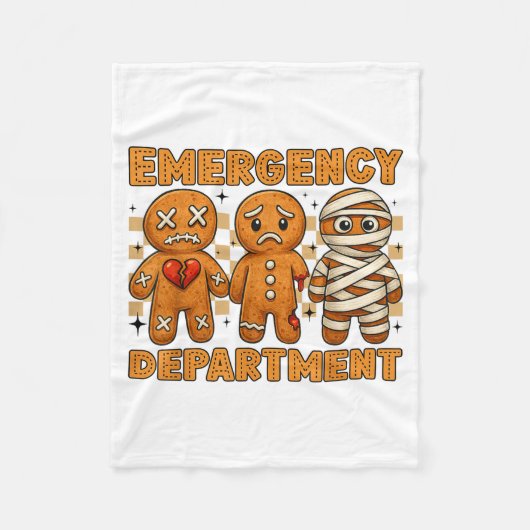 Gingerbread Emergency Department Christmas Nurse D Fleece Deken (Voorkant)