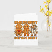 Gingerbread Emergency Department Christmas Nurse D Kaart (Gele Bloem)