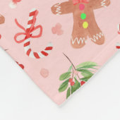Gingerbread en Holly Branches KLEINE ROZE Deken (Hoek)