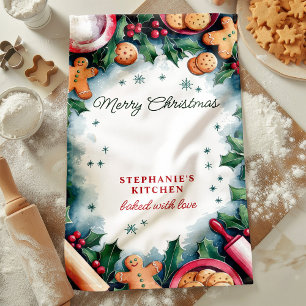 Gingerbread en Hulst Merry Christmas Persoonlijk Theedoek