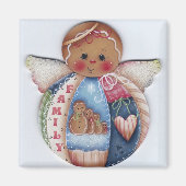 Gingerbread Familie Engel Magnet (Voorkant)