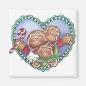 Gingerbread Familie Hart Magneet (Voorkant)