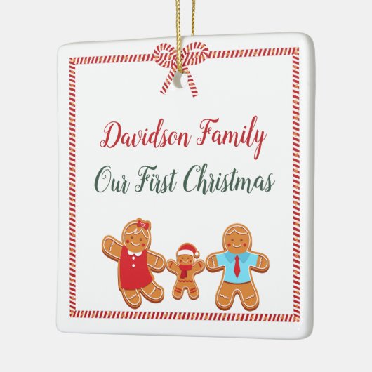Gingerbread Familie Keramisch Ornament (Links)