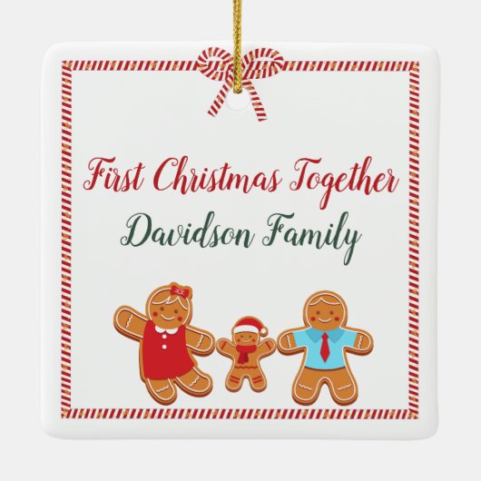 Gingerbread Familie Keramisch Ornament (Achterkant)