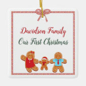 Gingerbread Familie Keramisch Ornament (Voorkant)
