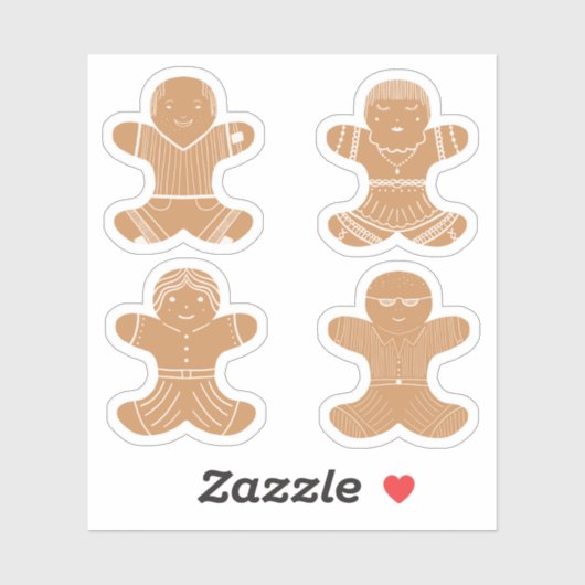 Gingerbread Familie sticker pack (Vel)
