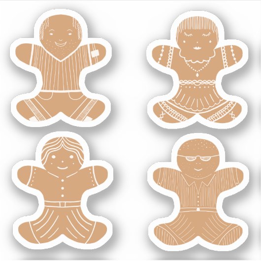 Gingerbread Familie sticker pack (Voorkant)