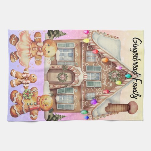 Gingerbread Familie Theedoek (Horizontaal)