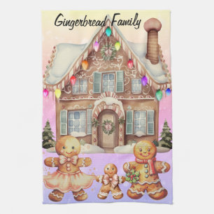 Gingerbread Familie Theedoek