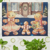 Gingerbread Familie Theedoek (Gevouwen)