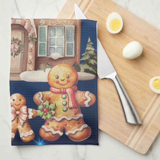 Gingerbread Familie Theedoek (Quarter Fold)