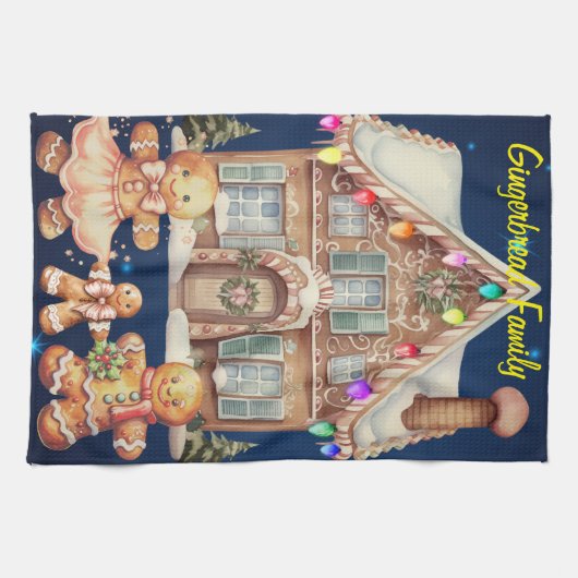 Gingerbread Familie Theedoek (Horizontaal)