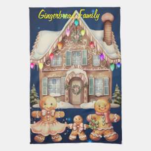 Gingerbread Familie Theedoek
