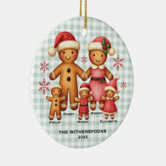 Gingerbread familie van vijf Ornamenten (Rechts)