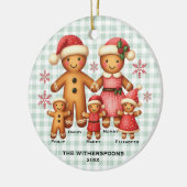 Gingerbread familie van vijf Ornamenten (Links)