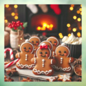 Gingerbread Family bij het vuur Raamsticker (Vel 3)