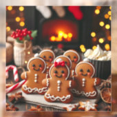 Gingerbread Family bij het vuur Raamsticker (Vel 2)