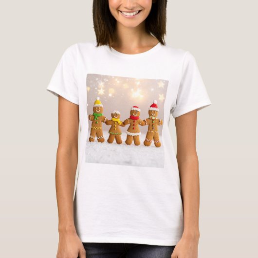 Gingerbread Family Christmas T-shirt (Voorkant)