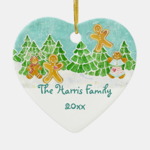 Gingerbread Family en Angel Ornament