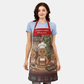 Gingerbread Family Holiday Apron Schort (Gedragen)