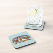 Gingerbread Family Snowy Christmas Scene Bier Onderzetter (Rechterzijde)