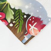 Gingerbread Family Snowy Christmas Scene Fleece Deken (Hoek)