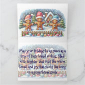 Gingerbread Family Snowy Christmas Scene Kaart (Binnen)