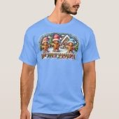 Gingerbread Family Snowy Christmas Scene T-shirt (Voorkant)