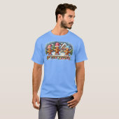 Gingerbread Family Snowy Christmas Scene T-shirt (Voorkant volledig)