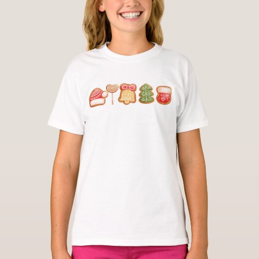 Gingerbread Festive Cool Trendy Kerstmis T-shirt (Voorkant)