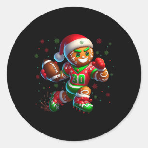 Gingerbread Football Christmas Design Fun Holiday Ronde Sticker
