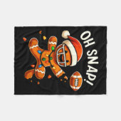 Gingerbread Football Oh Snap Christmas Lights Desi Fleece Deken (Voorkant (Horizontaal))
