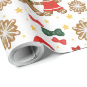 Gingerbread Friends Christmas Wrapping Paper Cadeaupapier (Rol Hoek)