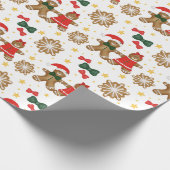 Gingerbread Friends Christmas Wrapping Paper Cadeaupapier (Hoek)