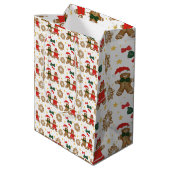 Gingerbread Friends Christmas Wrapping Paper Medium Cadeauzakje (Achterkant Gekanteld)