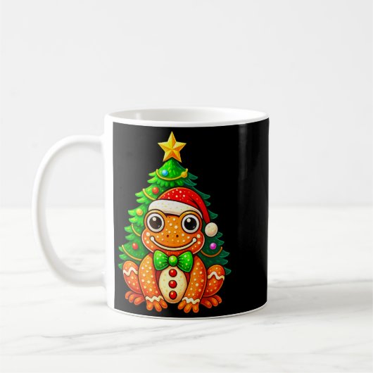 Gingerbread Frog Wearing Santa Hat Christmas Tree  Koffiemok (Links)