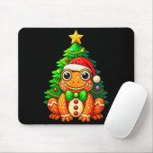 Gingerbread Frog Wearing Santa Hat Christmas Tree Muismat (Met muis)