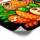 Gingerbread Frog Wearing Santa Hat Christmas Tree  Poster (Hoek)